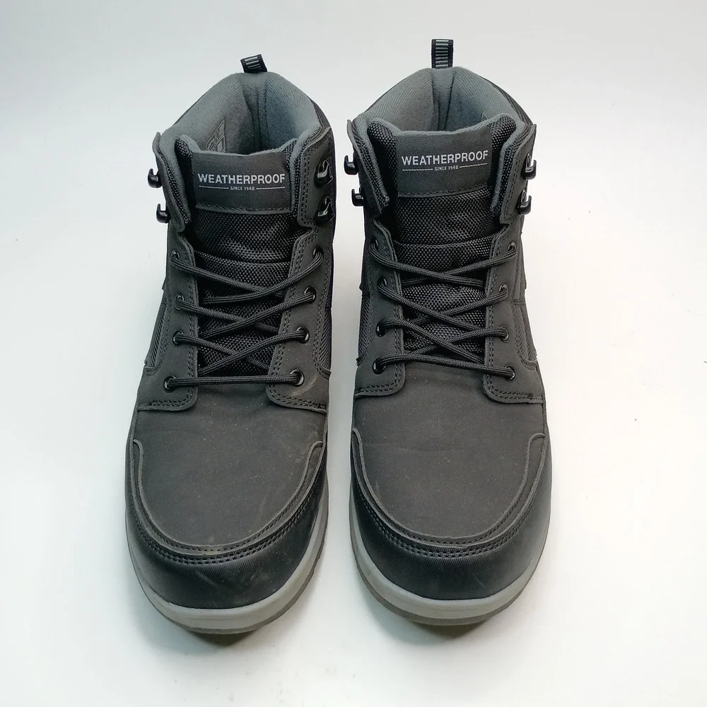 Weatherproof Jenkins Boots Men Size 11 Dark Grey Black Synthetic Textile